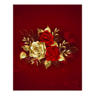 Pôster Três Rosas de joalharia