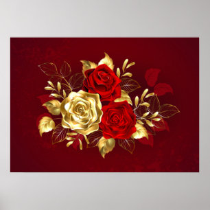 Poster Três Rosas de joalharia