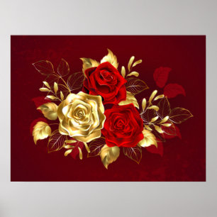 Poster Três Rosas de joalharia