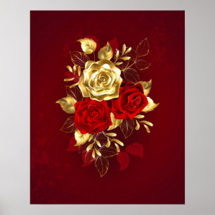 Poster Três Rosas de joalharia
