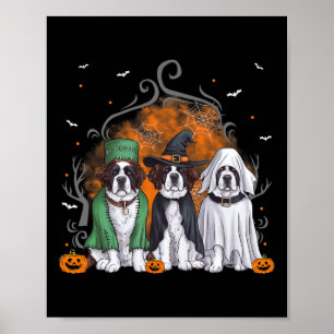 Poster Três Santos Bernard Rua. Bernard Dog Halloween Gho