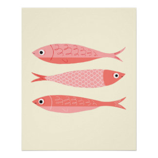 Pôster Três Sardinhas Rosa