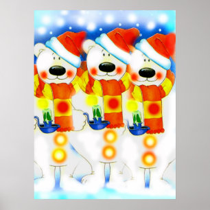 Pôster Três Snowmen no Natal