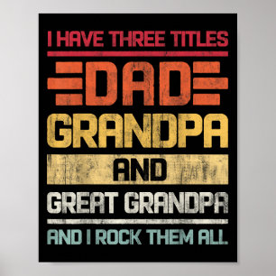 Poster Três Títulos Pai Avô &amp; Excelente Avô E Eu