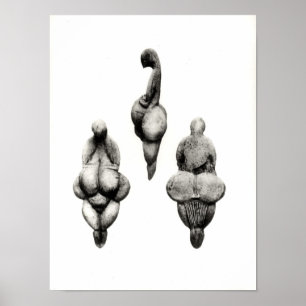 Pôster Três vistas de uma estatueta de "Venus"