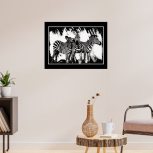 Poster Três Zebras Pintando