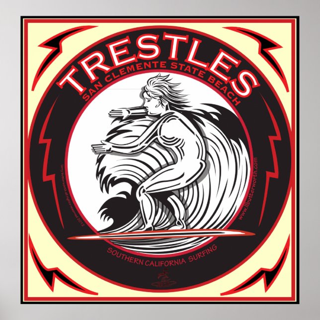 PÔSTER TRESTLES SAN CLEMENTE CALIFÓRNIA SURFING (Frente)