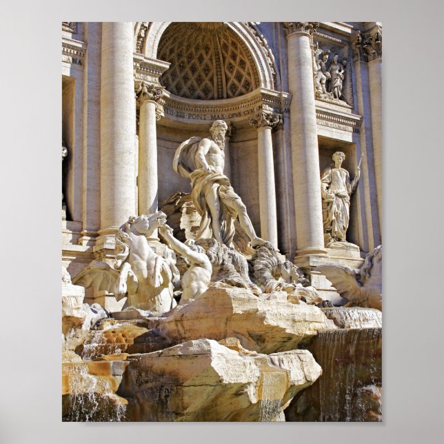 Poster trevi fountain metal ornament (Frente)