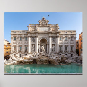 Poster Trevi Fountain no início da manhã - Roma, Itáli