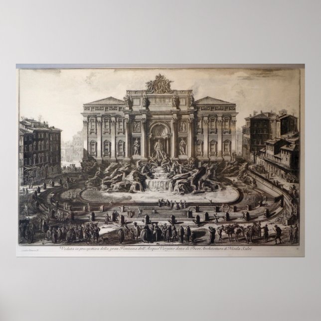Poster Trevi Fountain Rome – Giovanni Battista Piranesi (Frente)
