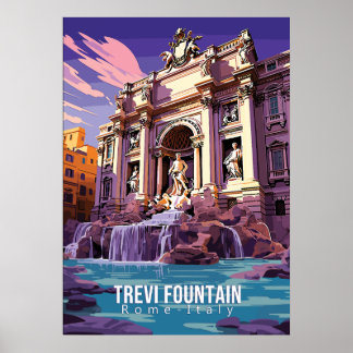 Poster Trevi Fountain, viagem