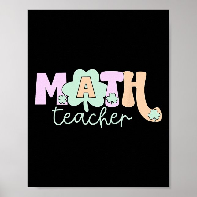 Poster Trevo Fofo Professor de Matemática Álgebra Geometr (Frente)