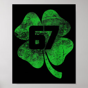 Poster Trevo Verde da Sorte 67 Shamrock St Patrick Vintag