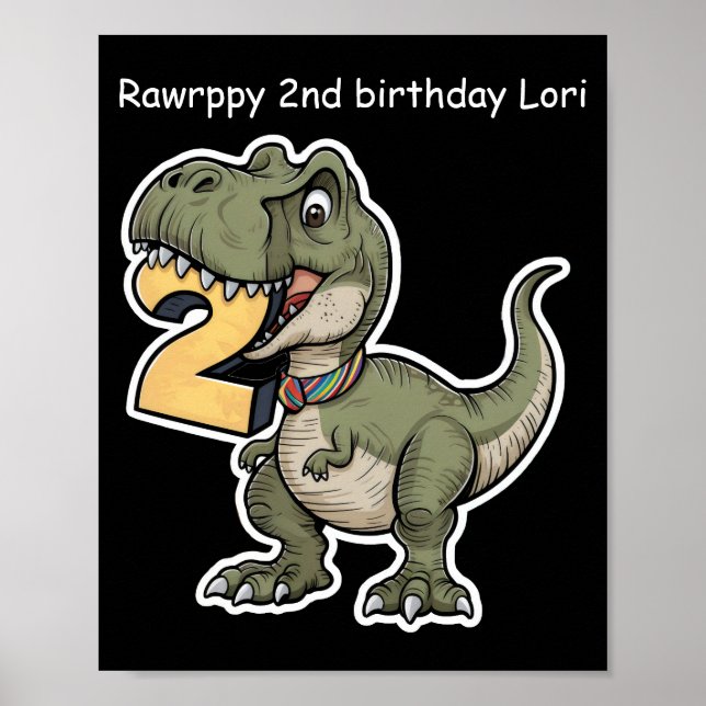 Poster trex biting no número 2 (Frente)