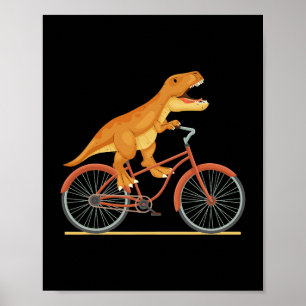 Poster TRex Dirigindo Uma Bicicleta Engraçada De Trex Din