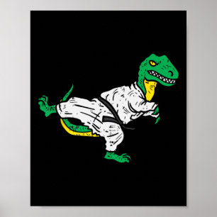 Poster Trex Karate Taekwondo Black Belt Mães Engraçadas d