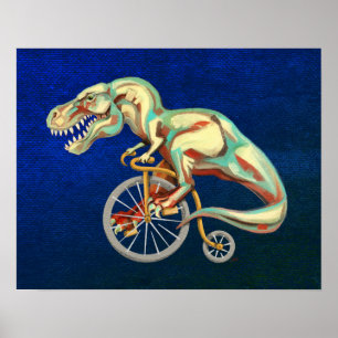 Poster TRex Rodando um Bicicleto