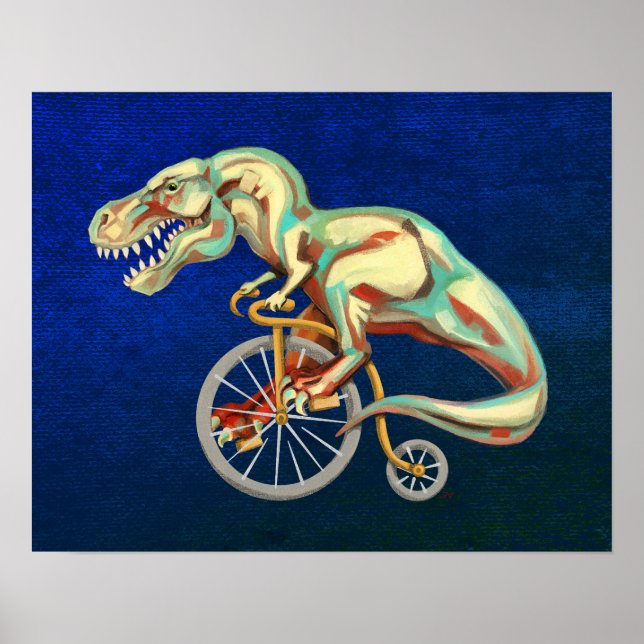 Poster TRex Rodando um Bicicleto (Frente)