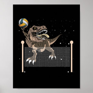 Poster Trex Trex Dinossaur Jogador de Voleibol