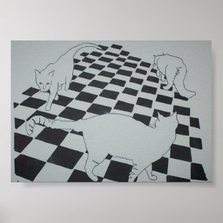 Pôster tríade de gatos