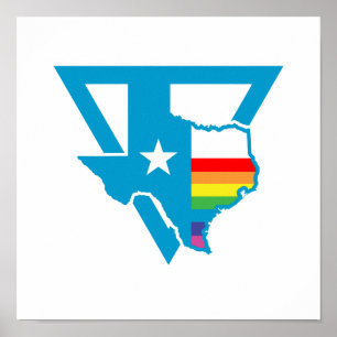 Poster triângulo arco-íris texas