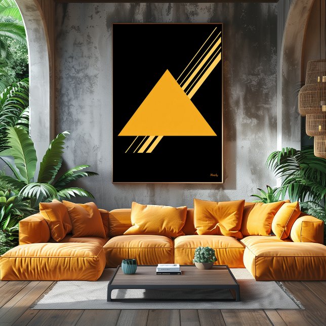 Poster Triângulo Dourado Design Minimalista Bauhaus (Criador carregado)