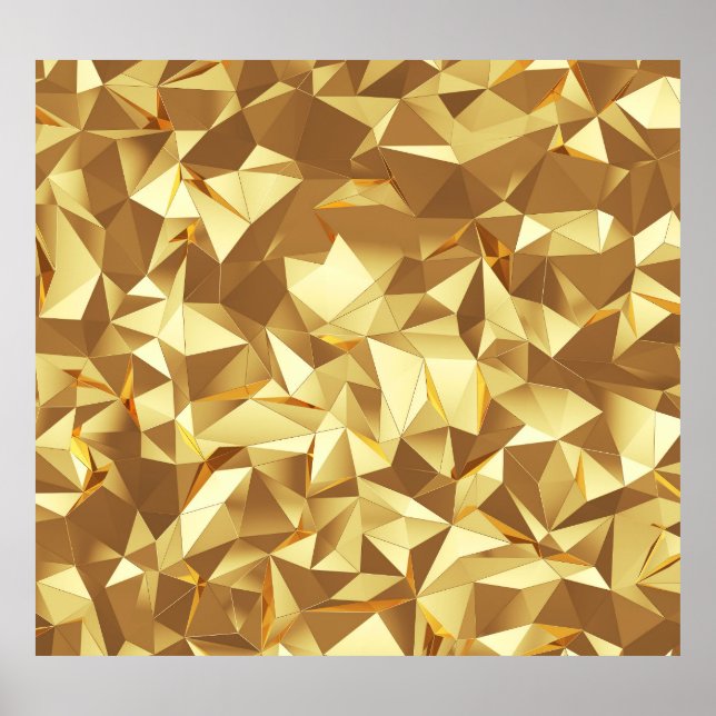 Poster Triângulo Dourado: Textura de fundo Abstrato. (Frente)