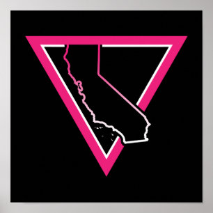 Pôster triângulo rosa califórnia