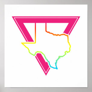 Pôster triângulo rosa texas