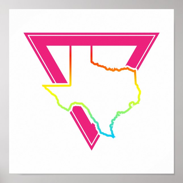 Pôster triângulo rosa texas (Frente)