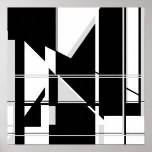 Poster Triângulos brancos pretos na Design do Labirinto A