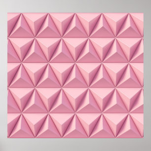 Poster triângulos geométricos 3D: fundo minimalista.