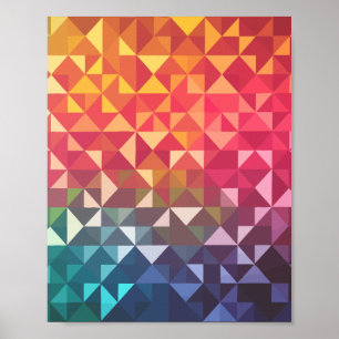 Poster Triângulos Geométricos Coloridos