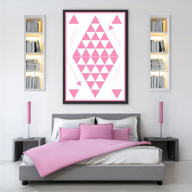 Poster Triângulos Geométricos Rosa (Criador carregado)