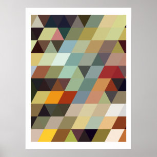 Poster Triângulos multicoloridos geométricos dos padrõ