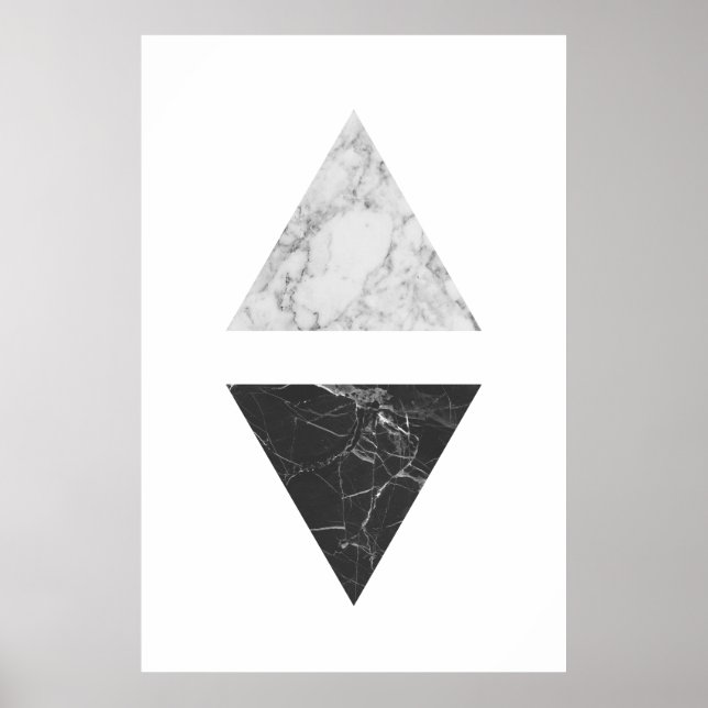 Pôster Triângulos Pretos e Brancos do Mármaco (Frente)