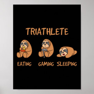 Poster Triathleta Engraçado Jogos Jogando Largura Jogando