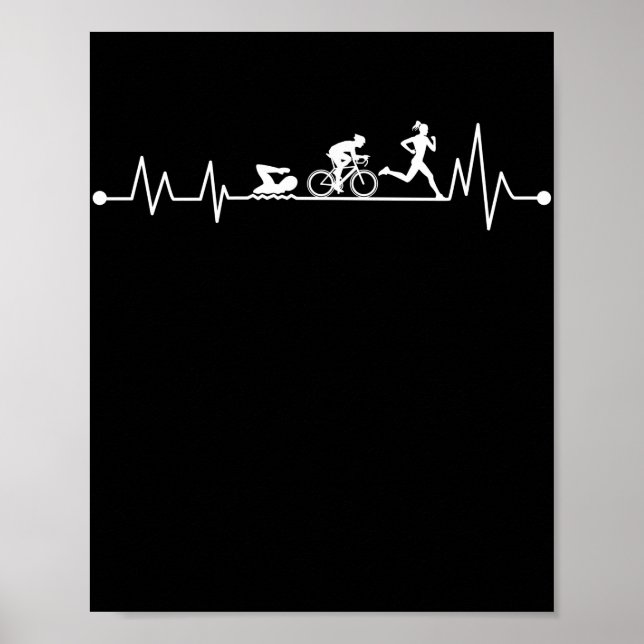 POSTER TRIATHLON HEARTBEAT T SHIRT (Frente)