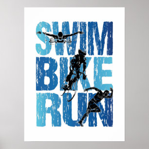 Poster Triathlon - Natação Bike Run