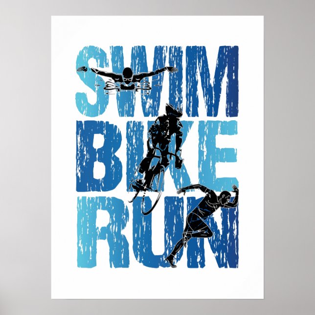 Poster Triathlon - Natação Bike Run (Frente)