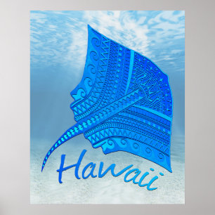 Poster Tribal Hawaiian Stingray