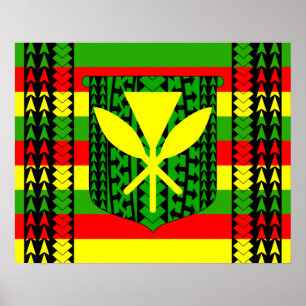 Poster Tribal Kanaka Maoli Flag