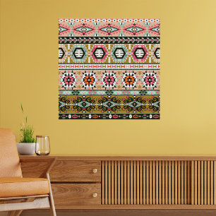 Poster Tribal Tribal Aztec Pattern Boho Geométrico