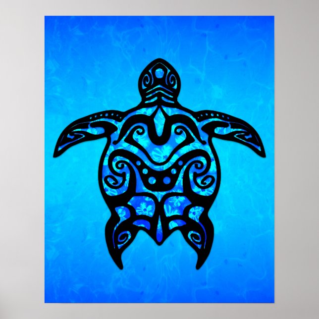 Poster Tribal Turtle Hibiscus (Frente)