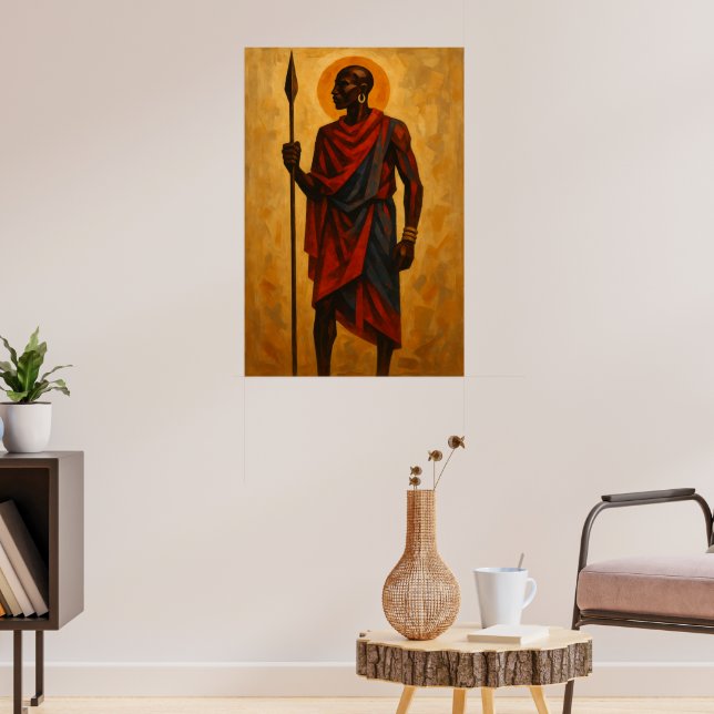Poster "Tribal Warrior | African Heritage Wall Art (Sala de Estar 3)
