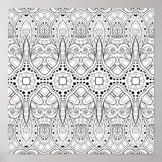 Pôster Tribal Zendoodle Design 2 (Frente)