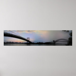 Poster Triborough and Hell Gate Bridges Panorama