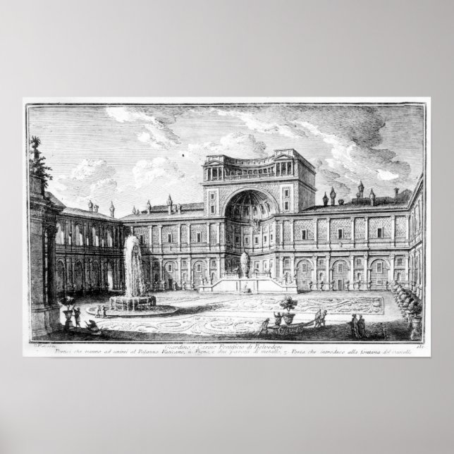 Pôster Tribunal de Belvedere, na Roma Vaticano (Frente)