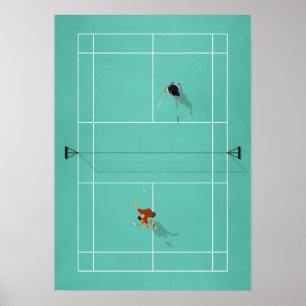 Poster Tribunal Ilustrado de Badminton de cima