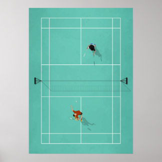 Poster Tribunal Ilustrado de Badminton de cima